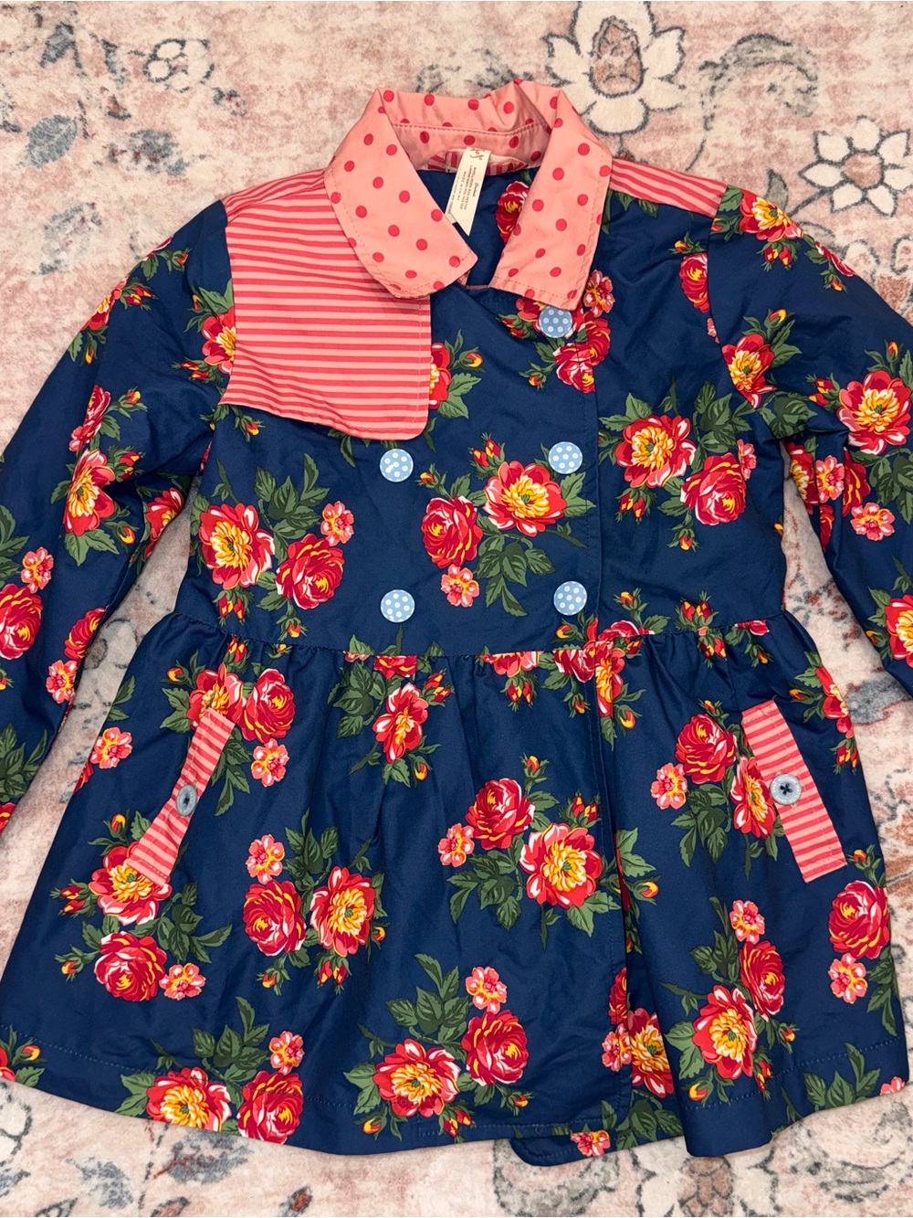 Girls Matilda Jane Navy Floral Girls' Rain Coat size 6